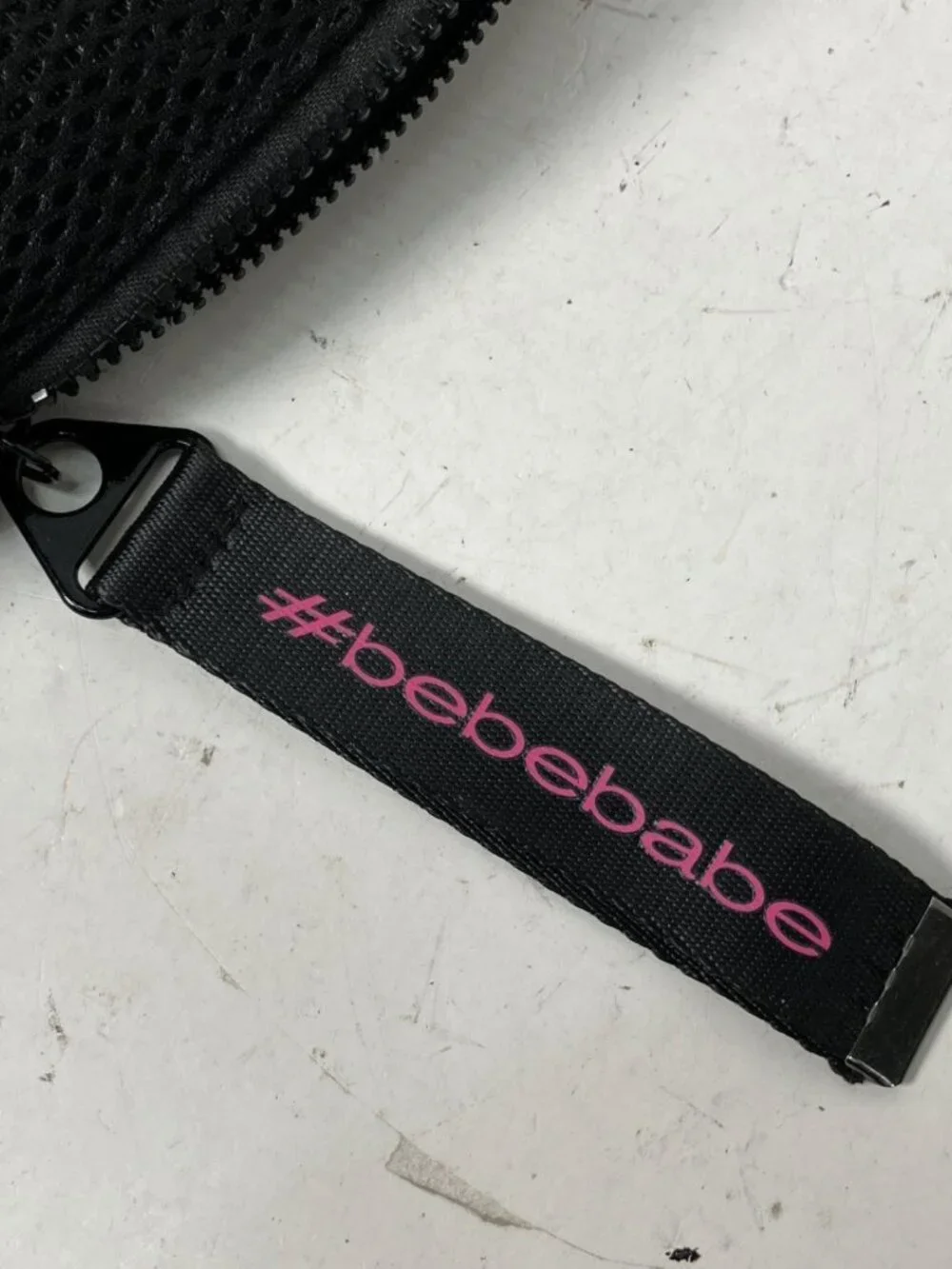 ✨ BEBE Manny Black Polyester Mesh Mini Backpack Logo Straps Like New ✨ - Picture 6 of 6